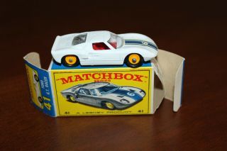 Matchbox Series By Lesney 41 Ford Gt & Box
