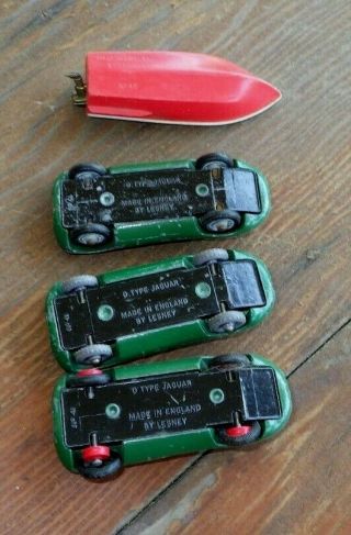 3 Matchbox Lesney Cars No.  41 D Type Jaguar & 48 Boat CN 6