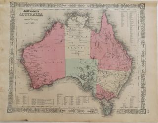 1864 Civil War Era " Australia " Johnsons Antique Map Atlas