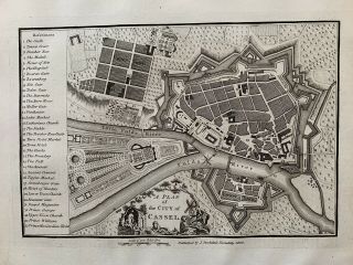 1800 Kassel Germany City Plan Antique Map By John Stockdale 219 Years Old