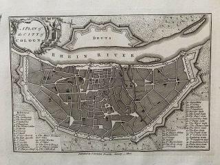 1800 Koln Cologne Germany City Plan Antique Map By John Stockdale 219 Years Old