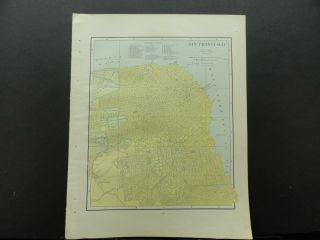 1888 Antique Map Of San Francisco Ca Vintage Atlas Page