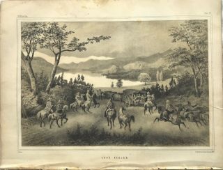 Antique Litho,  Us Naval Expedition,  Lake Aculeo,  Laguna De Aculeo,  Chile,  1855