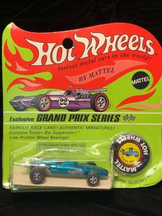 1969 Mattel Hot Wheels - Indy Eagle_metallic Teal_blister Pack