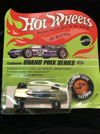 1969 Mattel Hot Wheels - Lotus Turbine Olive In Blister Pack