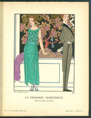 George Barbier Gazette Du Bon Ton,  " La Premiere Imprudence "