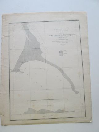 1855 U.  S.  Coast Survey Nautical Chart " Point Reyes And Vicinity,  California "