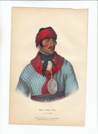 Rare 1848 Mckenney & Hall Hand Colored Octavo Print: Se - Loc - Ta - Creek.