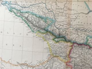 1859 CAUCASUS & ARMENIA HAND COLOURED ANTIQUE MAP BY W.  G.  BLACKIE 2