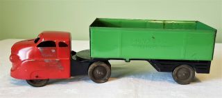 Wyandotte Toys GMC Shark - Nose Cab SIDE DUMP TRACTOR TRAILER TRUCK 40 ' s ORIG 6