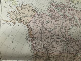 1884 NORTH AMERICA LARGE COLOURED ANTIQUE MAP BY W.  G.  BLACKIE 3