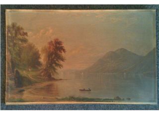 Large 1867 Chromolithograph A T Bricher The Hudson River At West Point