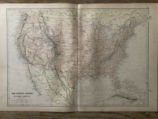 1884 United States Large Coloured Antique Map By W.  G.  Blackie
