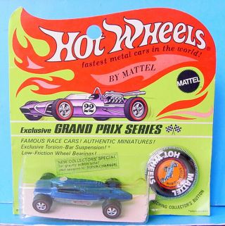 1960s Hot Wheels Redline Shelby Turbine Dark Blue ?? Base Minty Carded
