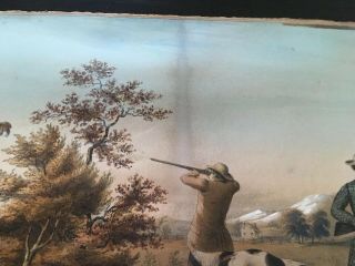 CURRIER AND IVES LITHOGRAPH - Quail Shooting - Very Old 13 X 20. 7