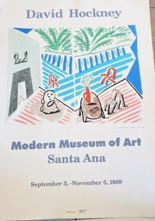 David Hockney 1989 Modern Museum Of Art Santa Anna Exhibition Lithograph/poster