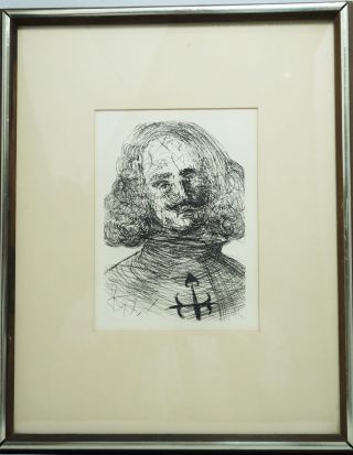 Velazquez Salvador Dali Etching Authenticated With Framed