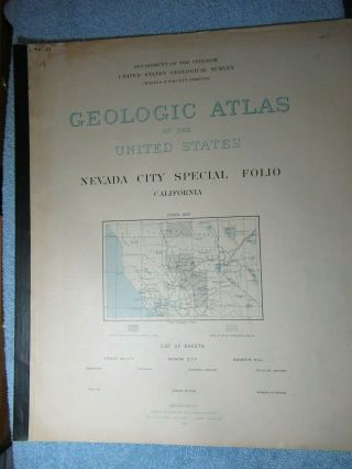 1896 Geologic Atlas Of The United States Nevada City Special Folio California