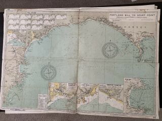 17 x NAUTICAL ADMIRALTY CHARTS ETC FROM 1950 ' S AND 1960 ' s ENGLISH CHANNEL FRANCE 7