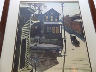 ICE GLARE 1933 Charles Burchfield framed print Buffalo NY Whitney Penny RARE 12 5