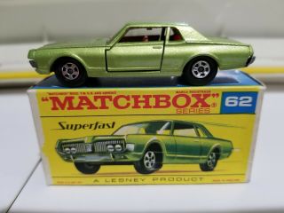 Transitional Matchbox Superfast 62 Mercury Cougar - Store Stock - 1970