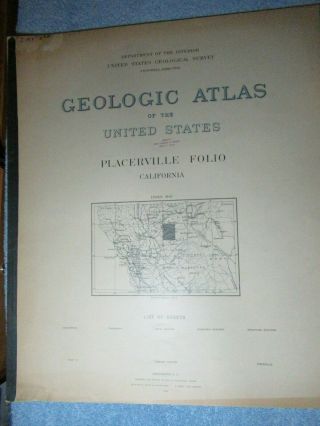 1894 Geologic Atlas Of The United States Placerville Folio California