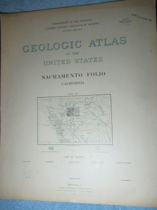 1894 Geologic Atlas Of The United States Sacramento Folio California
