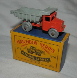 1950s.  Matchbox Moko Lesney 6.  Quarry Truck.  Metal Wheels