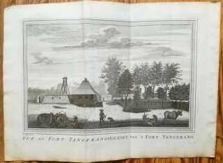 Bellin: Engraving East India Indonesia Voc Fort Tangerang 1760