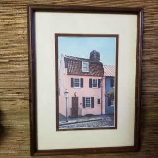 Jim Booth Pink House Print Signed Numbered 264/750 Matted & Framed Autograph