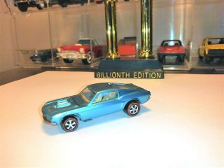 Hot Wheels 1968 Blue Custom Mustang Redline - Made In The Usa