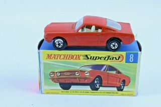 Matchbox Superfast 8 Ford Mustang Red W/ Box
