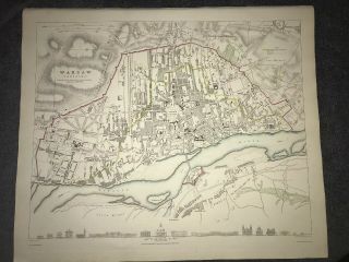 1831 Map Of Warsaw W.  B.  Clarke / T.  E.  Nicholson / Baidwin & Cradock