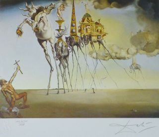 Salvador Dali Temptation Of Saint Anthony Hand Numbered Plate Signed Lithograph