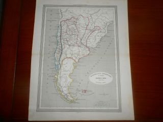 1853 Map Of Republic Argentina & Chile Publiser: Gaspar Y Roig