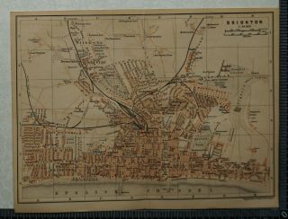 1897 Baedeker Map Plan Of Brighton