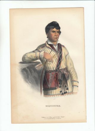 Rare 1848 Mckenney & Hall Hand Colored Octavo Print: Mistippee