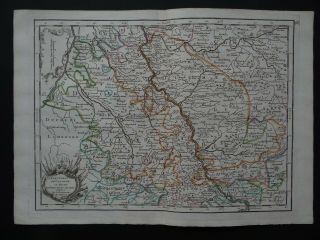 1743 Le Rouge Atlas Map Cologne - Dusseldorf - Germany - Bergue Et Juliers