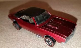 1967 Custom Camaro Redline Hot Wheel Rare Color Burnt Orange/red Black Roof