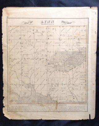 1870 Vintage Atlas Knox County Il Map Lynn Township