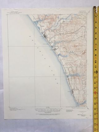 Large Vintage 1898 (1955 Reprint) Map Of Oceanside,  Ca Usgs Topo Map (17 X 21)