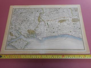 100 Hamps Sussex Isle Of Wight Map By John Cary C1794 Vgc H Coloured