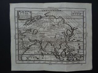 1778 Buffier Atlas Map Asia - Asie - India China Coree Korea Japan Indonesia