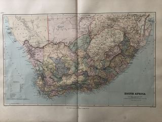 1894 South Africa Map From Stanford’s London Atlas Of Universal Geography