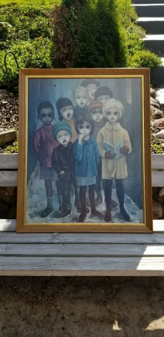 Margaret Keane 1961 Big Eyes Peace On Earth Keane Framed Picture Large