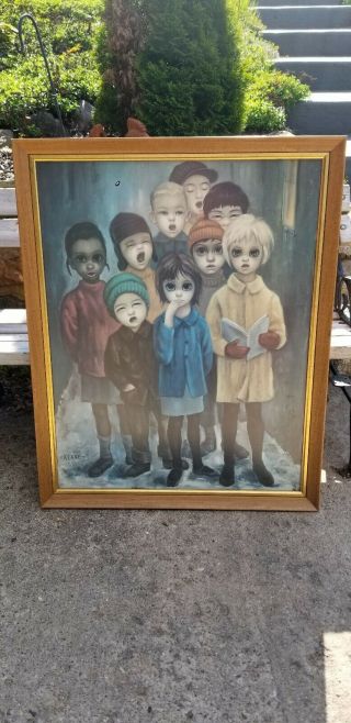 Margaret Keane 1961 Big Eyes Peace on Earth Keane Framed Picture LARGE 5