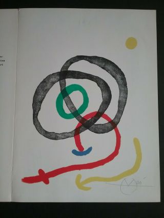 Joan Miro Derriere Le Miroir Hand Signed Lithograph With Dated Dec 23,  1986