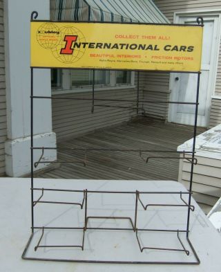 Hubley Official Scale International Model Toy Cars Wire Display Rack Metal Sign