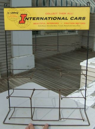 Hubley Official Scale International Model Toy Cars Wire Display Rack Metal Sign 5