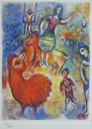 Marc Chagall Circus 1985 Signed Hand Numbered 312/333 Etching
